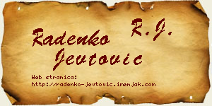 Radenko Jevtović vizit kartica